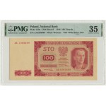 100 złotych 1948 - AA - PMG 35 - bardzo rzadka seria