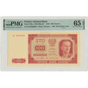 100 złotych 1948 - DC - PMG 65 EPQ - rzadsza odmiana