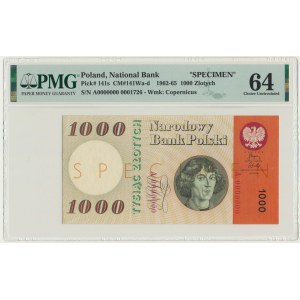 1.000 Or 1965 - SPECIMEN - A 0000000 - surimpression orange - PMG 64