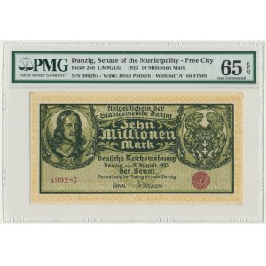 Danzig, 10 milion Mark 1923 - without prefix - PMG 65 EPQ