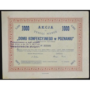 Dom Konfekcyjny Towarzystwo Akcyjne, 1.000 mkp, Emisja VI