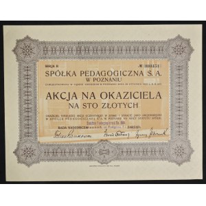 Spółka Pedagogiczna S.A. w Poznaniu, 100 zł