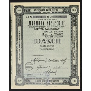 Marmury Kieleckie S.A., 10 x 100 zł 1927, Emisja II