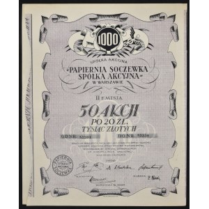 Papiernia Soczewka S.A., 50 x 20 zl, 1928