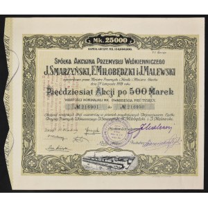 Przemysł Włókienniczy J. Smarzyński, F. Miłobędzki i J. Malewski, 50 x 500 mkp, Emisja VI