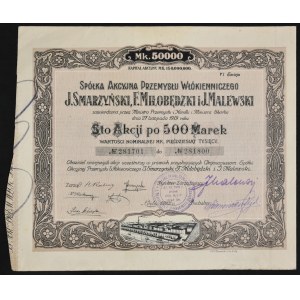 Industrie textile J. Smarzyński, F. Miłobędzki et J. Malewski, 100 x 500 mkp, Numéro VI