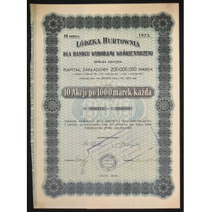 Łódzka Hurtownia dla Handlu Wyrobami Włókienniczymi S.A., 10 x 1.000 mkp, Emisja III