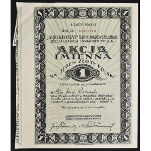 Superfosfat Fabryka Nawozów Sztucznych Józefa i Karol Towarnicki S.A., PLN 1, enregistrée.