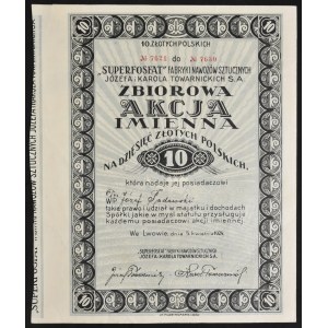 Superfosfat Fabryka Nawozów Sztucznych Józefa i Karola Towarnickich S.A., 10 zł, imienna