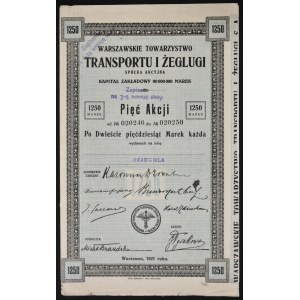 Warszawskie Towarzystwo Transportu i Żeglugi, 5 x 250 mkp 1921