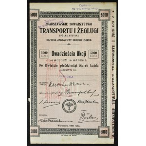Warszawskie Towarzystwo Transportu i Żeglugi, 20 x 250 mkp 1921
