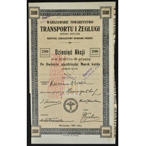 Warszawskie Towarzystwo Transportu i Żeglugi, 10 x 250 mkp 1921