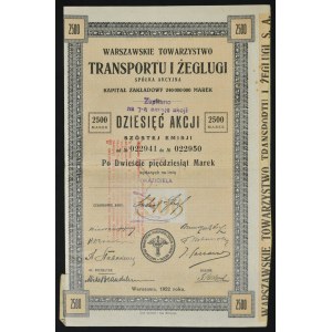 Warszawskie Towarzystwo Transportu i Żeglugi, 10 x 250 mkp, Emisja VI