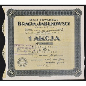 Dom Towarowy Bracia Jabłkowscy S.A., 100 zł, na okaziciela