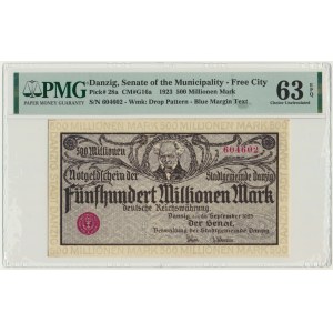 Danzig, 500 million Mark 1923 - gray purple print - PMG 63 EPQ