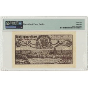 Danzig, 500 million Mark 1923 - gray purple print - PMG 63 EPQ