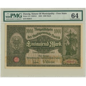 Danzig, 1.000 Mark 1923 - PMG 64