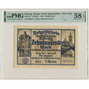Danzig, 10.000 Mark 1923 - PMG 58 EPQ
