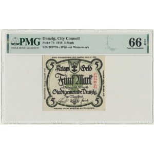 Danzig, 5 Mark 1918 - PMG 66 EPQ