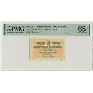 Gdansk, 2 fenig 1923 - Octobre - PMG 65 EPQ - RARE