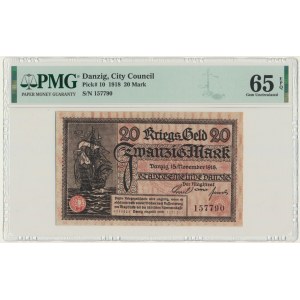 Danzig, 20 Mark 1918 - PMG 65 EPQ