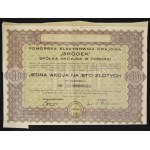 Pomorska Elektrownia Krajowa Gródek S.A., 100 libier 1931 a čiastková akcia 10 libier (sada 2 kusov).