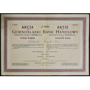 Górnośląski Bank Handlowy Towarzystwo Akcyjne w Bytomiu, 1.000 mkp, Emisja II