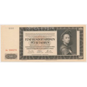 Bohemia & Moravia, 500 Korun 1942 - II issue - SPECIMEN -