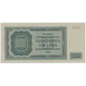 Bohême et Moravie, 1000 couronnes 1942 - 2ème émission - MODÈLE -.