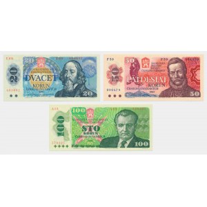 Czechoslovakia, 20-100 Korun (1987-89) (3 pcs.)