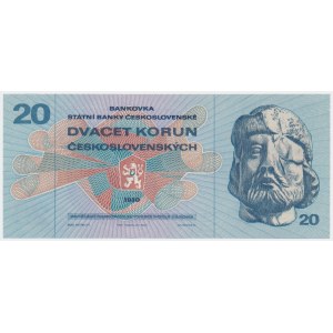 Tchécoslovaquie, 20 couronnes 1970