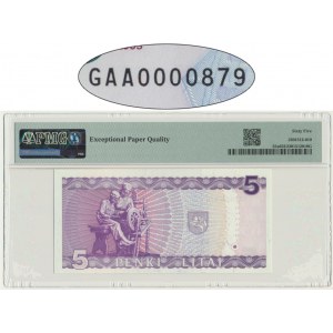 Lithuania, 5 Litai 1993 - GAA 0000879 - PMG 65 EPQ
