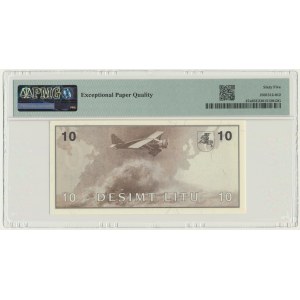 Lithuania, 10 Litu 1991 - AA - PMG 65 EPQ - with error in Girenas