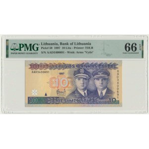 Lithuania, 10 Litu 1997 - PMG 66 EPQ