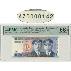 Lithuania, 10 Litu 2007 - AZ 0000142 - replacement - PMG 66 EPQ
