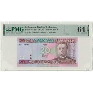 Lithuania, 20 Litu 1997 - PMG 64 EPQ
