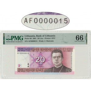 Lithuania, 20 Litu 2001 - AF0000015 - PMG 66 EPQ
