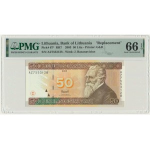 Lithuania, 50 Litu 2003 - replacement - PMG 66 EPQ