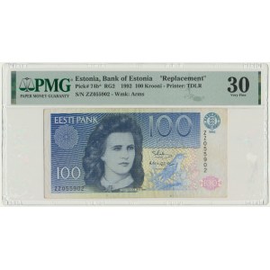 Estonie, 100 couronnes 1992 - série de remplacement - PMG 30