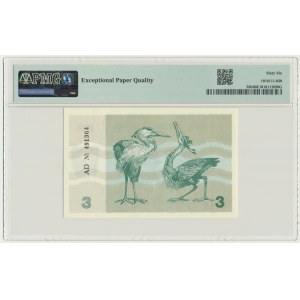 Lituanie, 3 talons 1991 - PMG 66 EPQ
