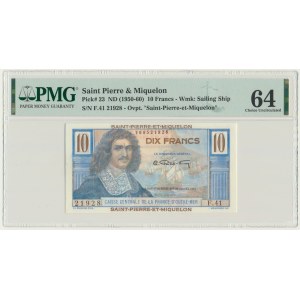 Saint-Pierre et Miquelon, 10 francs (1950-60) - PMG 64