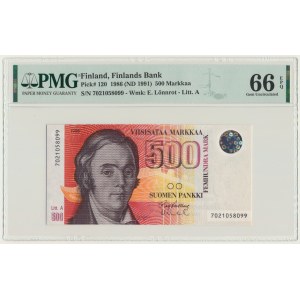 Finland, 500 Markkaa 1986 - PMG 66 EPQ