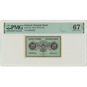 Finlande, 50 pennies 1918 - PMG 67 EPQ