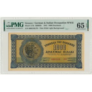 Greece, 1.000 Drachmai 1941 - PMG 65 EPQ
