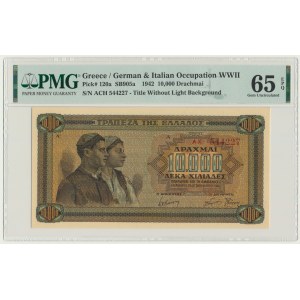Greece, 10.000 Drachmai 1942 - PMG 65 EPQ