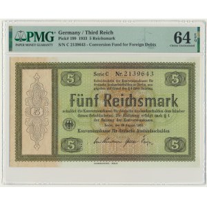 Germany, 5 Reichsmark 1933 - PMG 64 EPQ