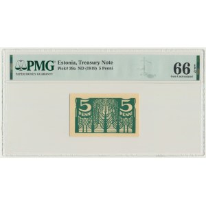 Estonie, 5 penni (1919) - PMG 66 EPQ