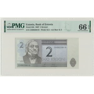 Estonie, 2 couronnes 2007 - PMG 66 EPQ