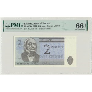 Estonia, 2 Krooni 1992 - PMG 66 EPQ