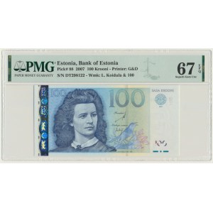 Estonie, 100 couronnes 2007 - PMG 67 EPQ